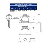 Kale Asma Kilit Döküm 60mm thumbnail 2