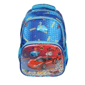 Relaxion Kabartmalı Araba Figürlü Pullu 3'Lü  İlkokul Çantası Beslenme Kalemlik Seti 1370 thumbnail 3