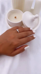 925 Ayar Kadın Gümüş (Silver) Yüzük - 1
