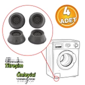 Çamaşır Makinesi Titreşim Gürültü Önleyici Yükseltici Ayak Denge Ayağı Kaydırmaz Stoper Gri 4 ADET - 1