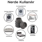Çamaşır Makinesi Titreşim Gürültü Önleyici Yükseltici Ayak Denge Ayağı Kaydırmaz Stoper Gri 4 ADET - 3