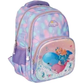 Relaxion Kabartmalı Balina Deniz Kızı Figürlü Pullu 3'Lü İlkokul Çantası Beslenme Kalemlik Seti 1370 - 3