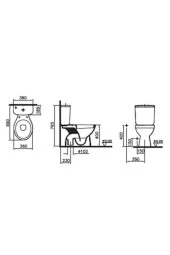 VitrA Norm 3208L003-0181 Alttan Çıkışlı Klozet ve Rezervuar Takımı thumbnail 5