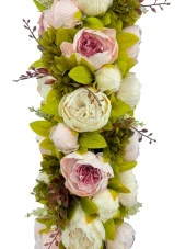 Nettenevime Yapay Çiçek PembeKrem  Şakayık Tak Organizasyon Nişan Düğün Dekor Çiçeği Süsleme Tag 25x130cm - 7