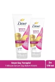 Dove Ultra Care 1 Minute Serum Saç Bakım Kremi Uzun Saç Terapisi 170 ml X2 - 1
