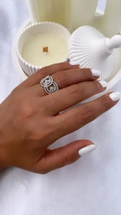 925 Ayar Kadın Gümüş (Silver) Yüzük - 1