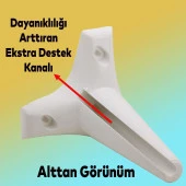 Mobilya Ayağı 12'li Set Robot Süpürge İçin Koltuk Kanepe Yükseltici Destek 15 cm Beyaz Baza Ayak thumbnail 3