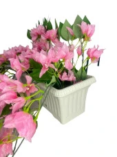 Nettenevime Yapay Çiçek Toz Pembe Begonvil Küpeşte Askılı Saksıda Balkon Çiçeği Çiçek Sepeti - 3