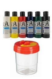 20x20 Tuval Seti 1 Paket Masa Üstü Şövale Monalisa Akrilik Boya Plastik Spatula Resim Fırçası Palet Ponpon Sünger Fırça - 6