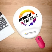 Kişiye Özel Tasarlanabilen Kesik Oval Mouse Pad - Bilek Destekli - 1