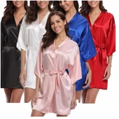 Kadın Gelin  Bride Nakışlı Saten Sabahlık Krdl - 1