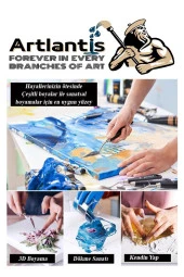 25x25 Tuval Seti 1 Paket Masa Üstü Şövale Mydido Akrilik Boya Plastik Spatula Resim Fırçası Palet Ponpon Sünger Fırça - 7