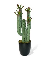 Nettenevime Yapay Çiçek Kaktüs Ağacı 4kollu Kızıl YapraklıSiyah Saksıda 70*22cm 4027 thumbnail 1