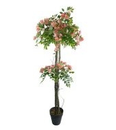 Nettenevime Yapay Ağaç Pembe Begonvil Ağacı 2Gövdeli Doğal Salex Dallar 2katlı 180cm thumbnail 4