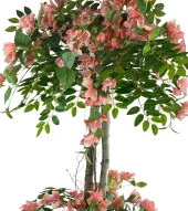 Nettenevime Yapay Ağaç Pembe Begonvil Ağacı 2Gövdeli Doğal Salex Dallar 2katlı 180cm thumbnail 5