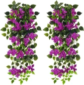 Yapay Çiçek Mor Begonvil Çiçeği 9 Dallı 100cm Sarkan Çiçek - 1