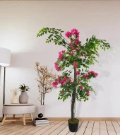 Nettenevime Yapay Ağaç Fuşya Begonvil Ağacı 130cm Doğal Salex Dallı - 4