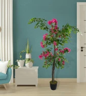 Nettenevime Yapay Ağaç Fuşya Begonvil Ağacı 130cm Doğal Salex Dallı - 6