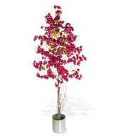 Nettenevime Yapay Fuşya Begonvil Ağacı 195*75cm Doğal Görünümlü Yapay Ağaç Aleminyum Paslanmaz Saksılı thumbnail 1