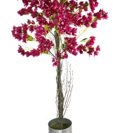 Nettenevime Yapay Fuşya Begonvil Ağacı 195*75cm Doğal Görünümlü Yapay Ağaç Aleminyum Paslanmaz Saksılı thumbnail 2