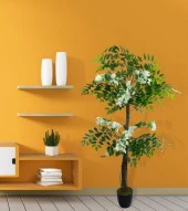 Nettenevime Yapay Ağaç Beyaz Begonvil Ağacı 130cm Doğal Salex Dallı thumbnail 8