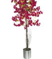 Nettenevime Yapay Fuşya Begonvil Ağacı 195*75cm Doğal Görünümlü Yapay Ağaç Aleminyum Paslanmaz Saksılı thumbnail 4