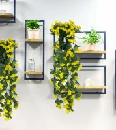 Nettenevime Yapay Çiçek Saksıda Sarkan Çiçek Sarı Begonvil 70*25 thumbnail 4