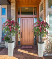 Nettenevime Yapay Ağaç Begonvil Ağacı Fuşya Bodrum Çiçeği Beyaz Kumsal Vazoda 150cm - 3