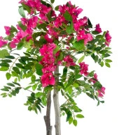 Nettenevime Yapay Ağaç Begonvil Ağacı Fuşya Bodrum Çiçeği Beyaz Kumsal Vazoda 150cm - 6