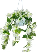 Nettenevime Yapay Çiçek Begonvil Beyaz Sarkaç Askılı Saksıda Balkon Çiçeği Çiçek Sepeti thumbnail 2
