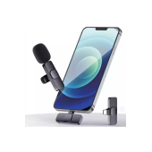 Android Ve İOS Telefon Uyumlu Mikrofon  Youtuber, Tiktok, Skype  Kablosuz Yaka Mikrofonu - 1