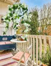 Nettenevime Yapay Çiçek Begonvil Beyaz Sarkaç Askılı Saksıda Balkon Çiçeği Çiçek Sepeti thumbnail 6