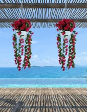 Nettenevime Yapay Çiçek Sarkan Menekşe Fuşya Begonvil Sarkaç Askılı Saksıda Balkon Çiçeği Çiçek Sepeti thumbnail 3