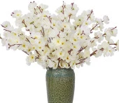 Nettenevime Nettenevime Yapay Çiçek Bahardalı Japon Kiraz Çiçeği 9 Dallı 40cm Beyaz thumbnail 5