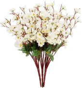 Nettenevime Nettenevime Yapay Çiçek Bahardalı Japon Kiraz Çiçeği 9 Dallı 40cm Beyaz thumbnail 11