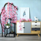 Nettenevime Yapay Çiçek Bahardalı 180cm Dolanabilen Model Japon Kiraz Çiçeği Pembe thumbnail 6