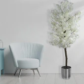 Nettenevime Yapay Ağaç Japon Kiraz Çiçeği Bahardalı Ağacı Gür Yapraklı Beyaz 170cm thumbnail 2