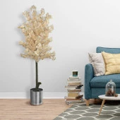 Nettenevime Yapay Ağaç Japon Kiraz Çiçeği Bahardalı Ağacı Gür Yapraklı Somon 170cm thumbnail 2