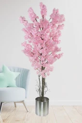 Nettenevime Yapay Ağaç Japon Kiraz Çiçeği Bahardalı Ağacı Gür Yapraklı Pembe 180cm thumbnail 5