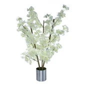 Nettenevime Yapay Ağaç Bambu Dalında Beyaz Bahardalı Ağacı 80 cm Ağacı Japon Kiraz Çiçeği thumbnail 1