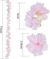 Nettenevime Yapay Çiçek Bahardalı 180cm Dolanabilen Model Japon Kiraz Çiçeği Pembe Açık thumbnail 7