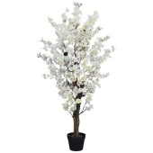 Nettenevime Yapay Ağaç Beyaz Japon Kiraz Çiçeği Bahardalı Ağacı Sakura Çiçeği Çalılı 150cm thumbnail 1