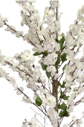 Nettenevime Yapay Ağaç Bahardalı Ağacı Beyaz Japon Kiraz Çiçeği Sakura Çiçeği 127x70cm Siyah Plastik Saksılı thumbnail 3