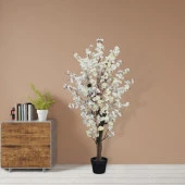 Nettenevime Yapay Ağaç Beyaz Japon Kiraz Çiçeği Bahardalı Ağacı Sakura Çiçeği Çalılı 150cm thumbnail 3