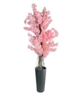 Nettenevime Yapay Ağaç Pembe Sakura Bahardalı Ağacı Siyah Uzun Kumsal Vazoda 200cm - 6