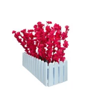 Nettenevime Yapay Çiçek Beyaz Çit Balkon Saksısı Fuşya Bahardalı 55*20cm thumbnail 2