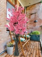 Nettenevime Yapay Ağaç Pembe Japon Kiraz Çiçeği Hazır Gövdeli Bahardalı Ağacı 170 cm Sakura Çiçeği thumbnail 5