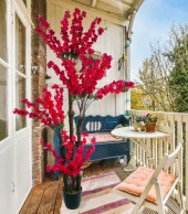 Nettenevime Yapay Ağaç Bahardalı Japon Kiraz Çiçeği 4Katlı FUŞYA 170*65cm thumbnail 4