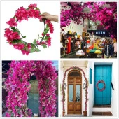 Nettenevime Yapay Çiçek 3Dal Begonvil Çiçeği Fuşya 80cm Tek Dal Bodrum Çiçeği Sarkan Çiçek thumbnail 7