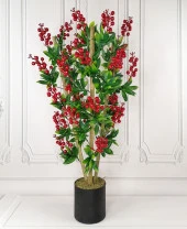 Nettenevime Yapay Ağaç Kokina Ağacı 75CM Gür Yapraklı Gümüş Paslanmaz Aleminyum Saksılı thumbnail 2